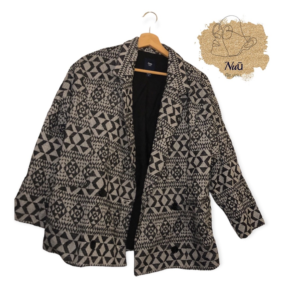 Gap Grey Tribal Print Blazer Medium